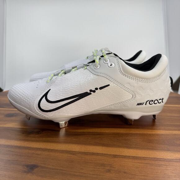 Nike Hyperdiamond 4 Elite Womens Size 9.5 Softball Cleats White Metal React NEW - Picture 4 of 13